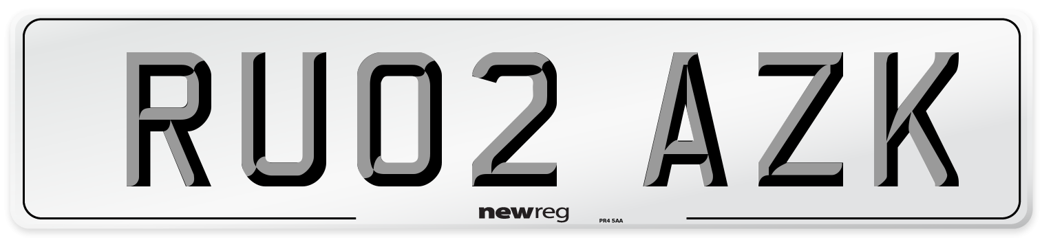 RU02 AZK Number Plate from New Reg